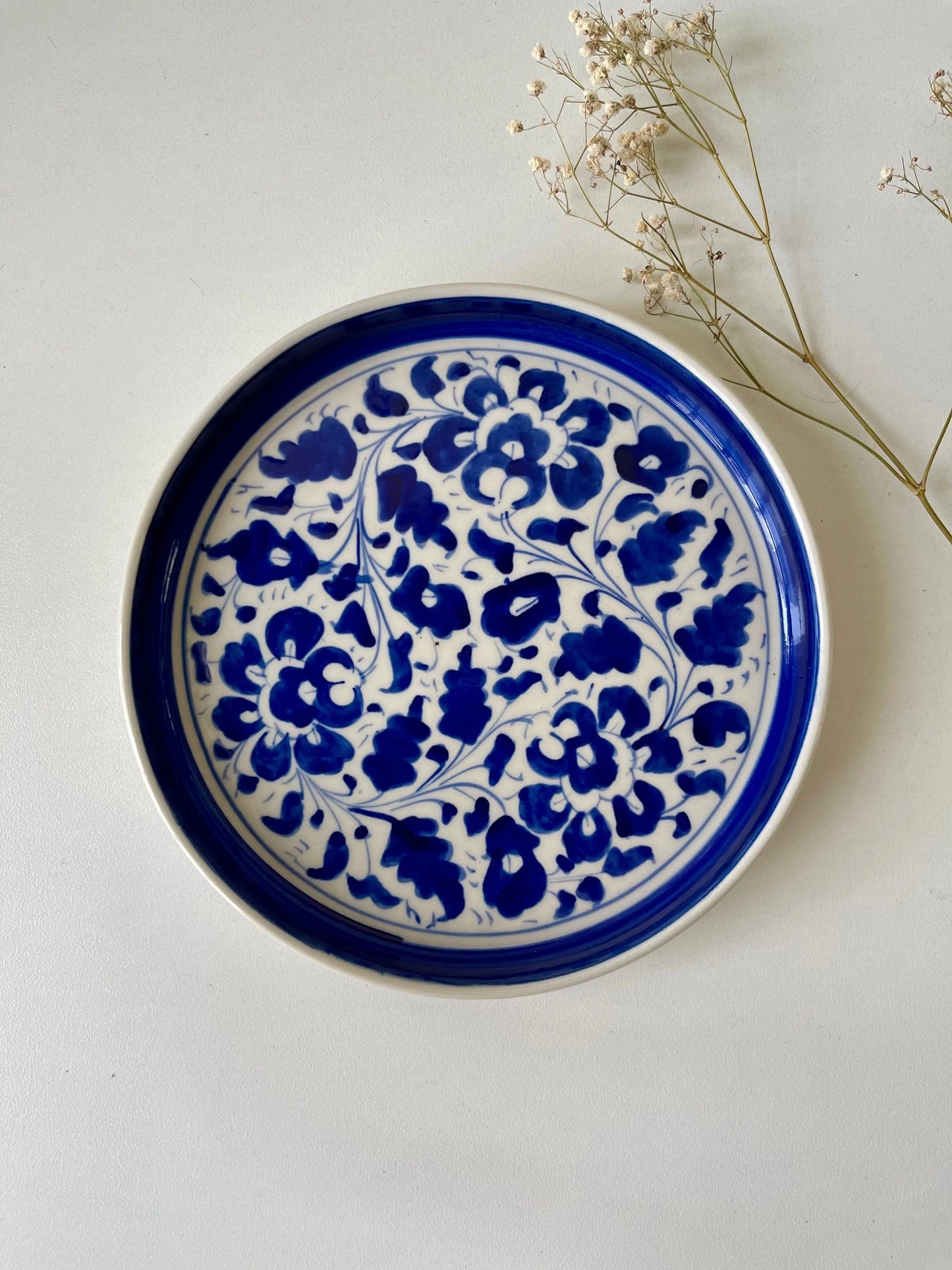 Blue Pottery Hand-Painted Platter - The Home Palette - - Platter