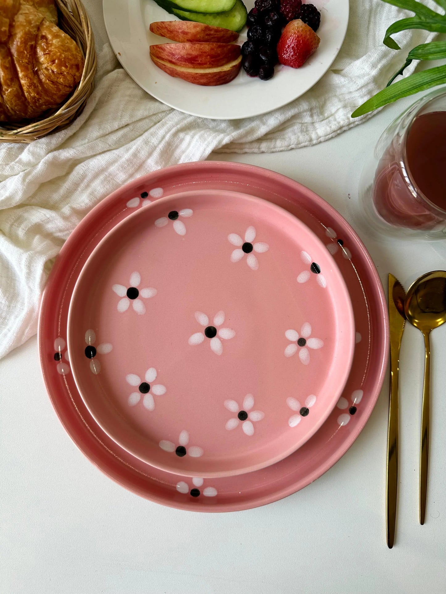 Floral Pink Platter - The Home Palette - - Platter