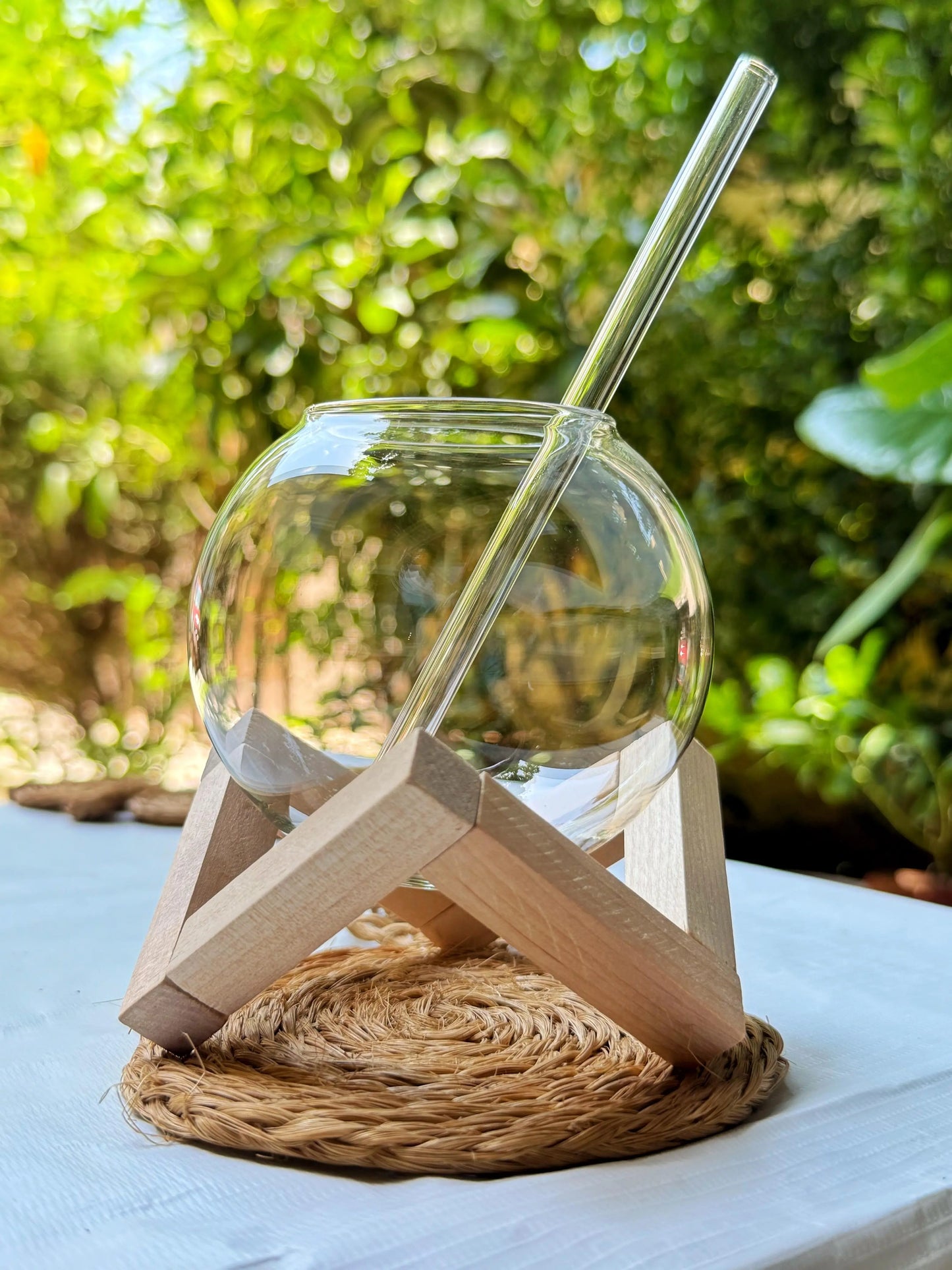 Globe Glass (with Straw n Stand) - The Home Palette - - glass