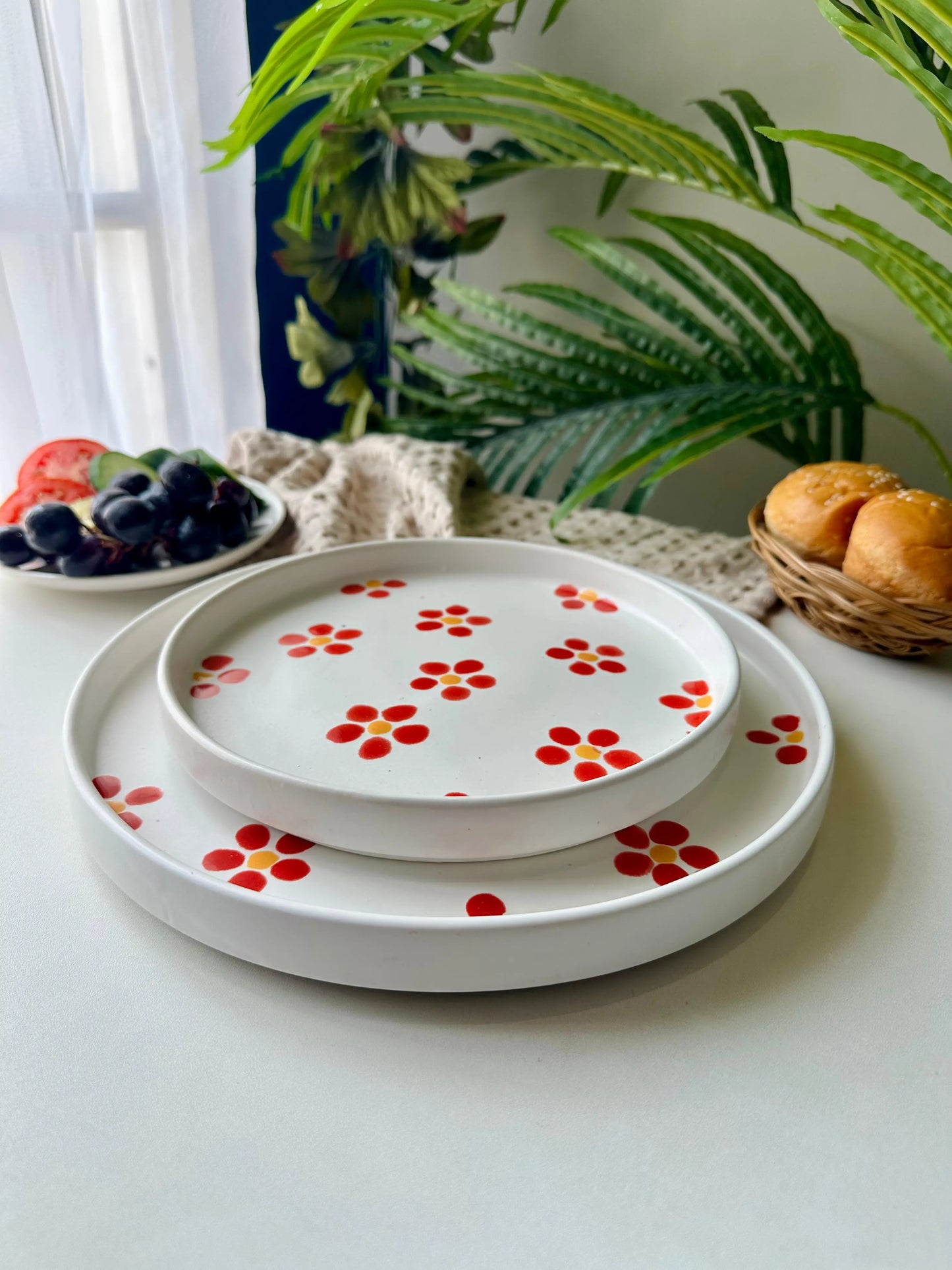 Floral White Platter