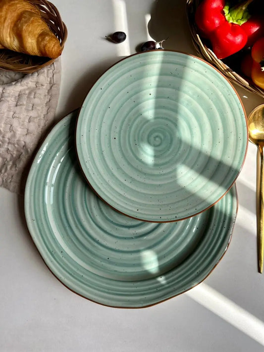 3D Aqua Spiral Plate - Set of 2