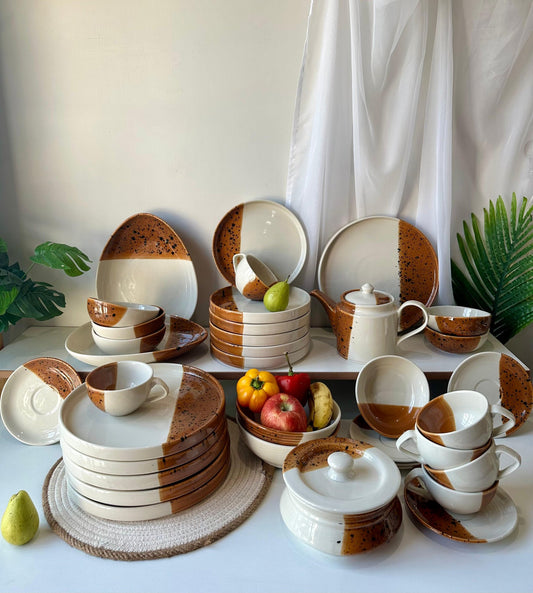 Burnt Maple Royal Dinner Set - 36 Pcs