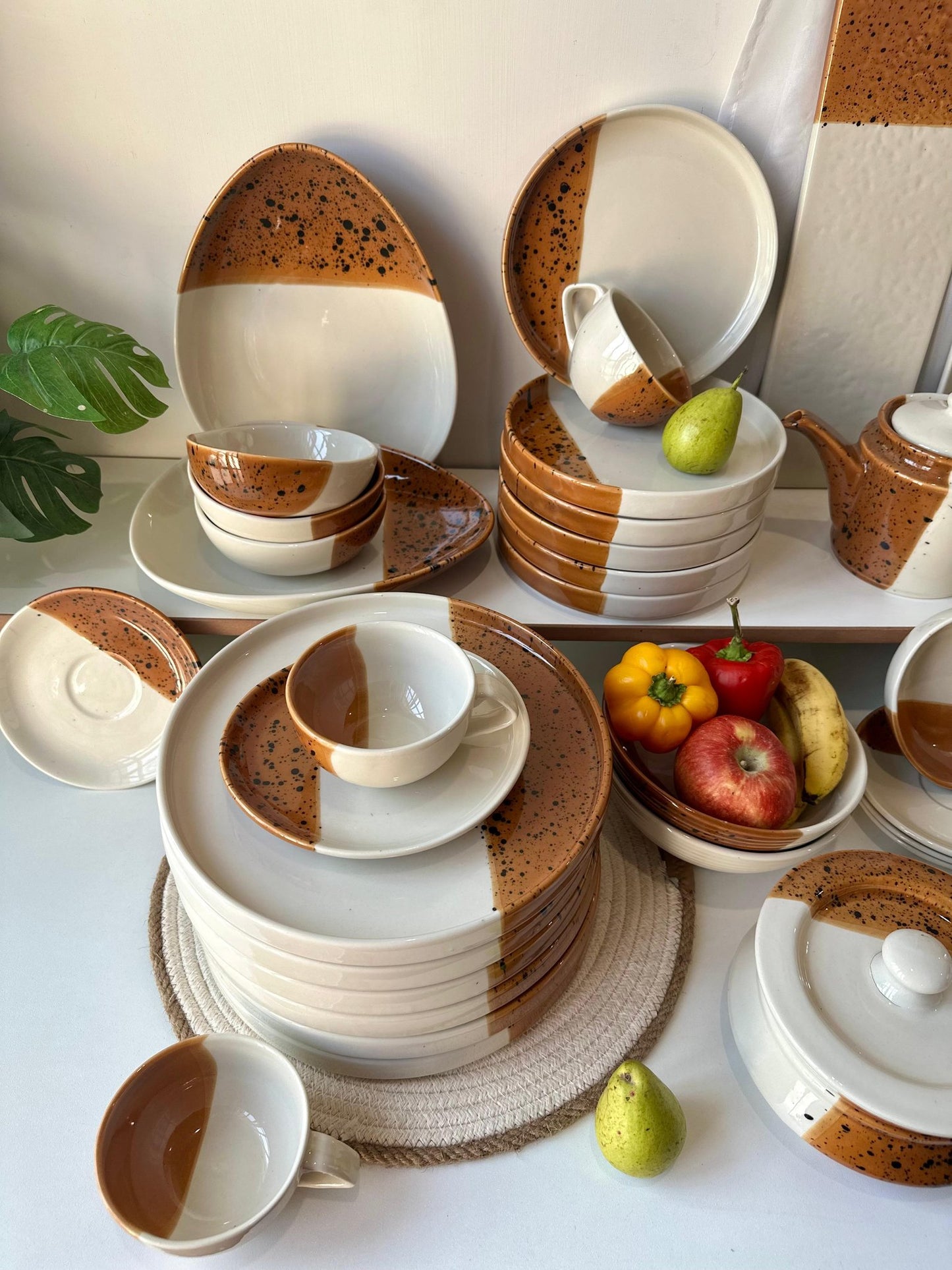 Burnt Maple Royal Dinner Set - 36 Pcs
