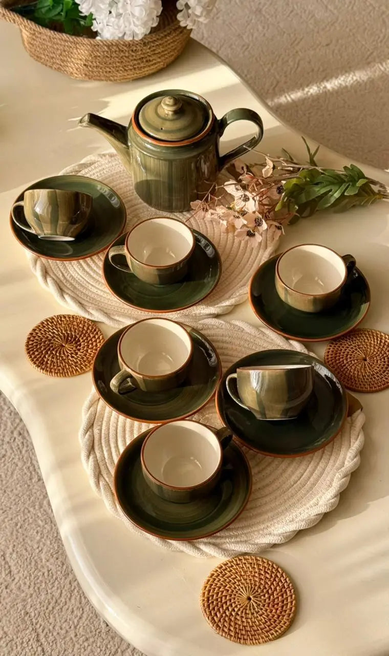 Selin Tea Set - Sage Green - The Home Palette - 1799.0 - cups