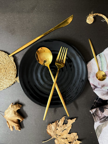 3D Black Spiral Plate - Set of 2