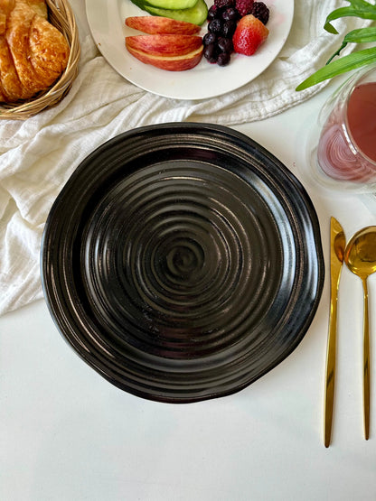3D Black Spiral Plate - Set of 2 - The Home Palette -  - Plate