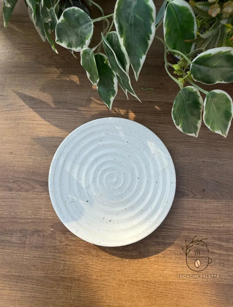 3D Ivory White Spiral Plate - Set of 2 - The Home Palette - 1579.0 - Plate