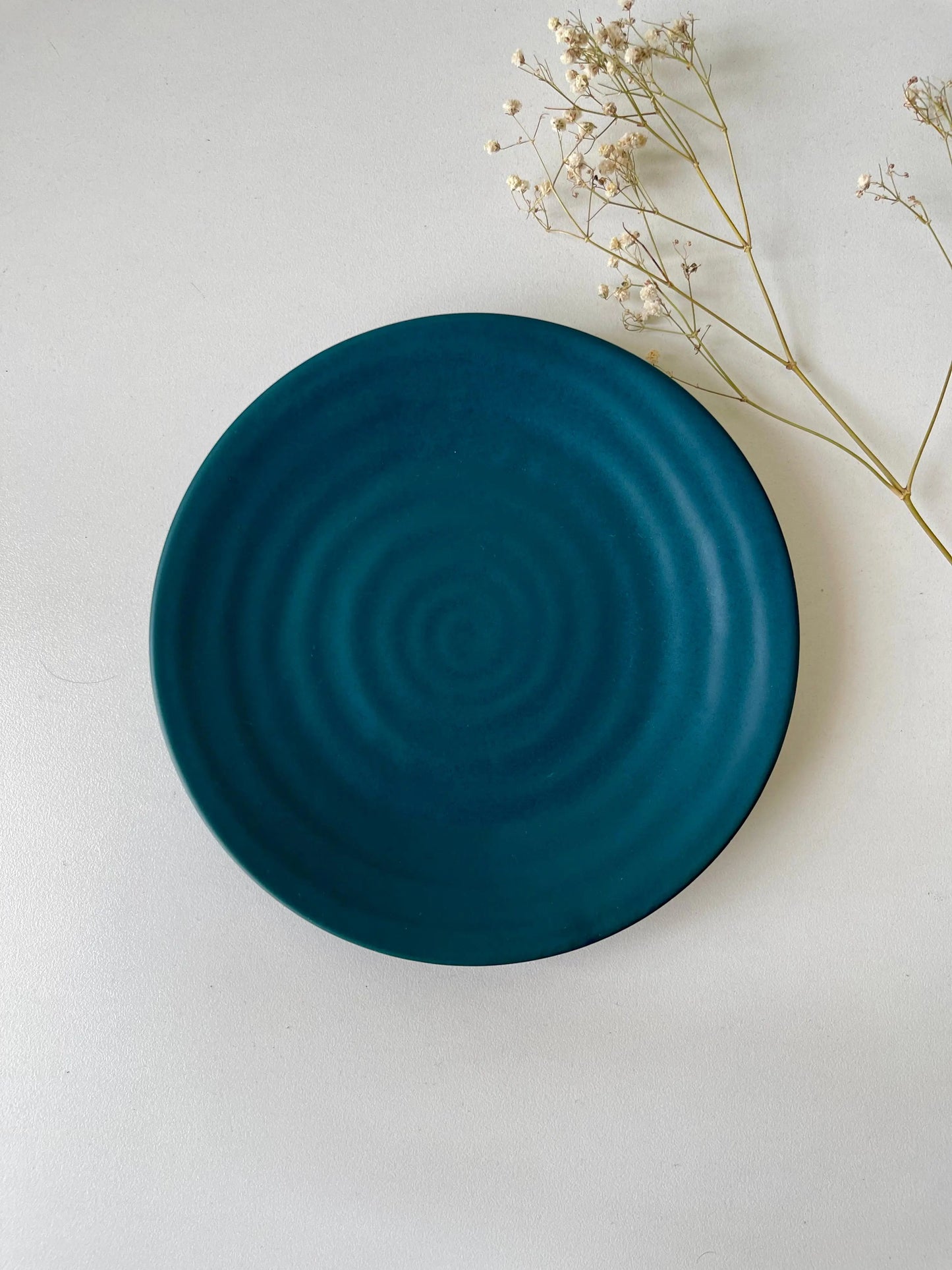 3D Teal Matte Spiral Plate - Set of 2 - The Home Palette -  - Plate