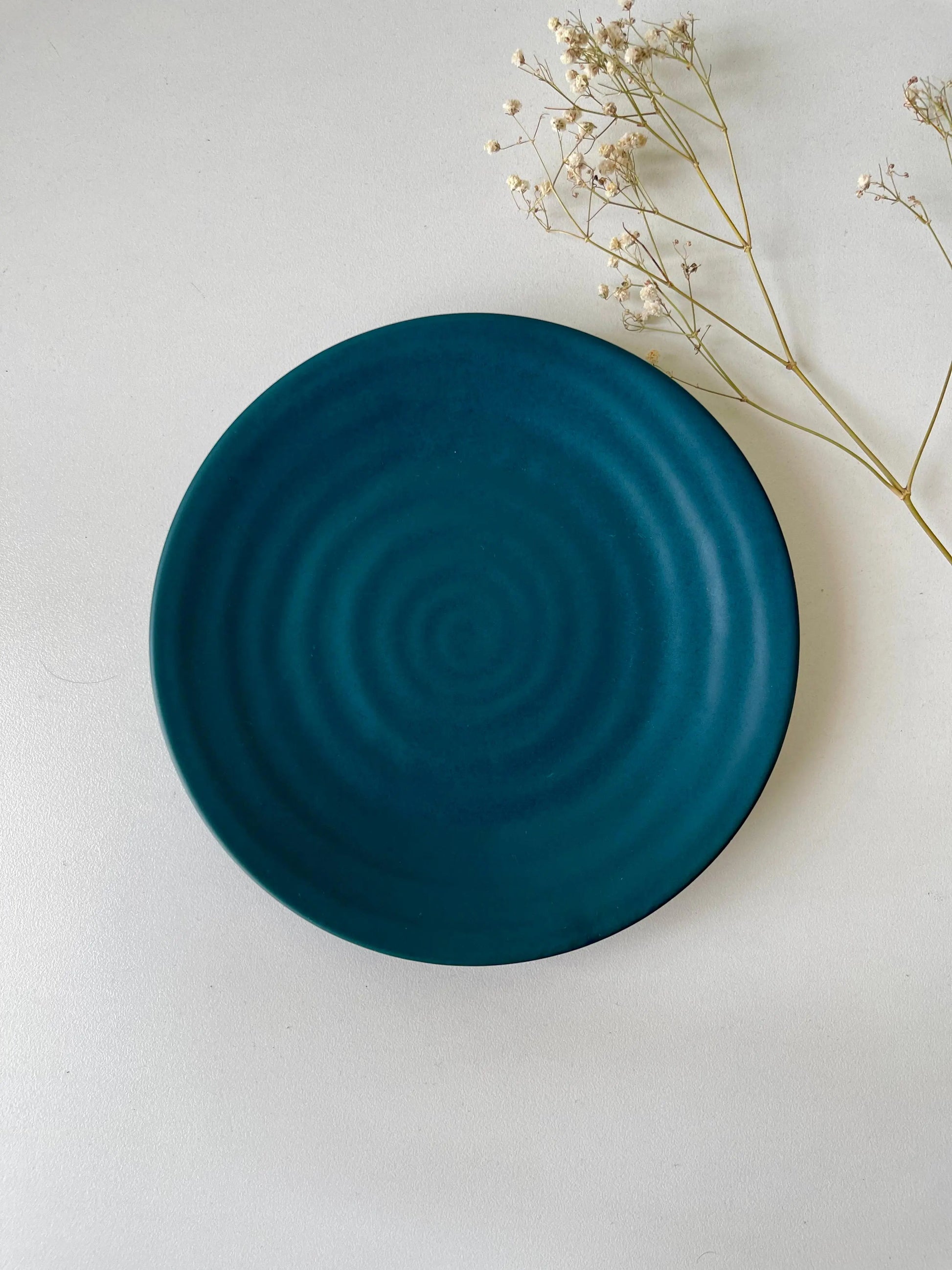 3D Teal Matte Spiral Plate - Set of 2 - The Home Palette -  - Plate