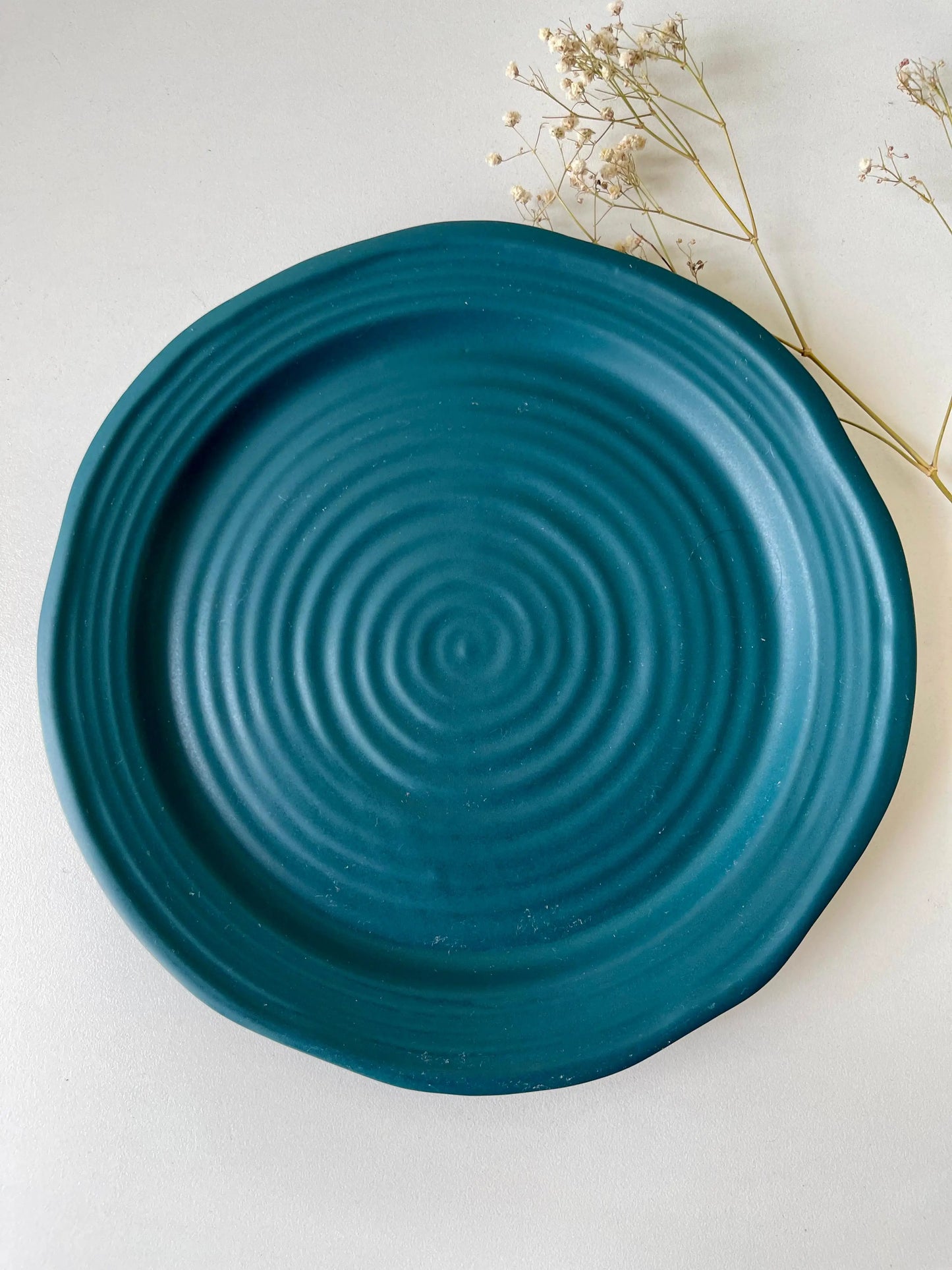 3D Teal Matte Spiral Plate - Set of 2 - The Home Palette -  - Plate