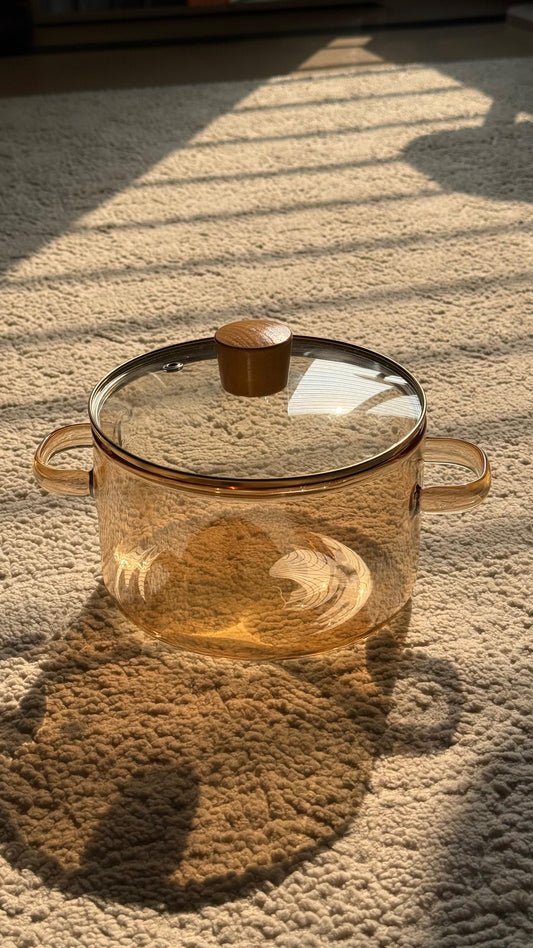 Amber Glass Cooking Pot – 1.5L+ - The Home Palette -  - Dish