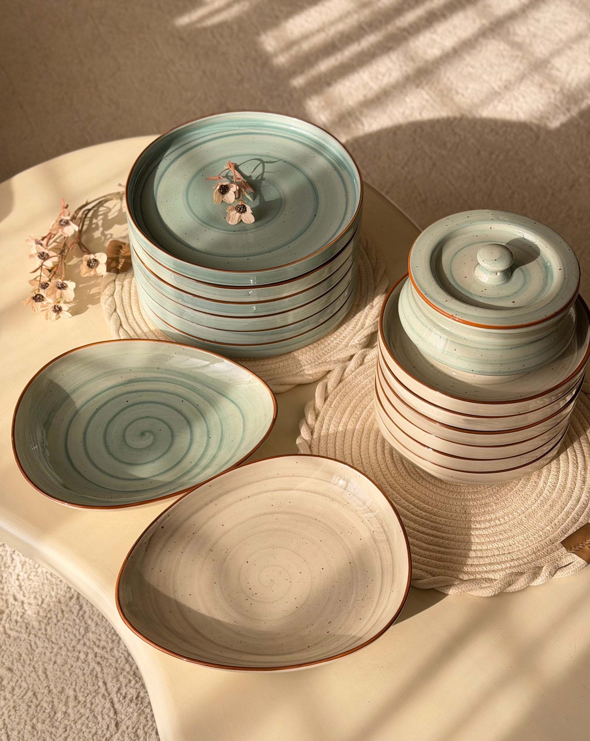 Aqua - Grey Day to Dine Set - 29 pcs - The Home Palette - 29500.0 - 