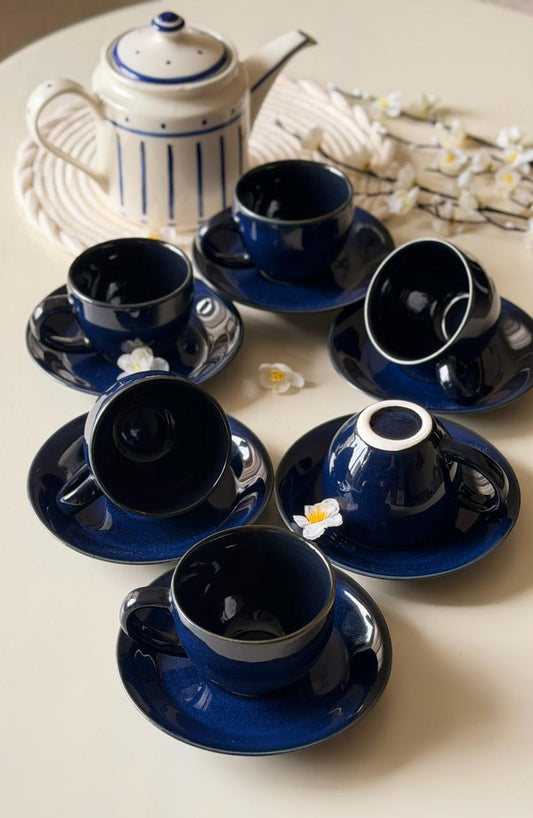 Aura Tea Set - Reactive Santorini Blue - The Home Palette - 2499.0 - cups