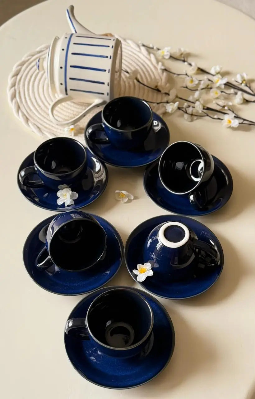 Aura Tea Set - Reactive Santorini Blue - The Home Palette - 2499.0 - cups