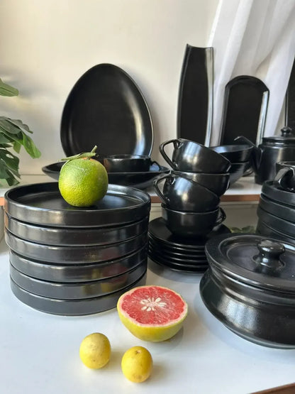Black Premium Dinner Set - 33 pcs - The Home Palette - 36600.0 - 