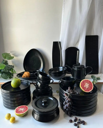 Black Premium Dinner Set - 33 pcs - The Home Palette - 36600.0 - 