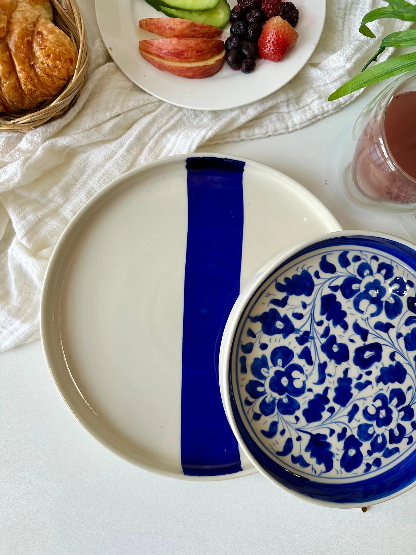 Blue Pottery Hand-Painted Platter - The Home Palette -  - Platter