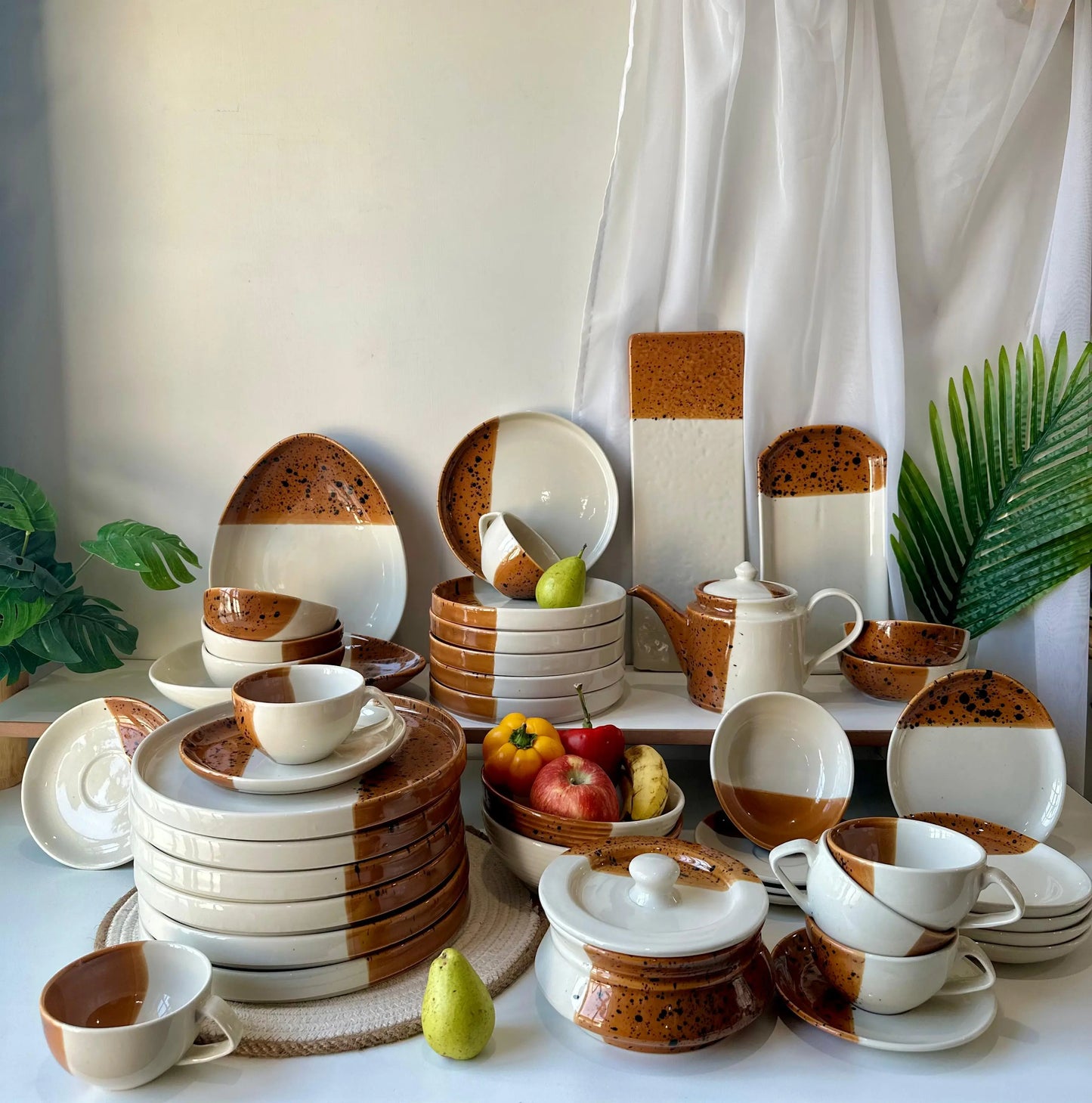Burnt Maple Premium Dinner Set - 38 pcs - The Home Palette - 39500.0 - 