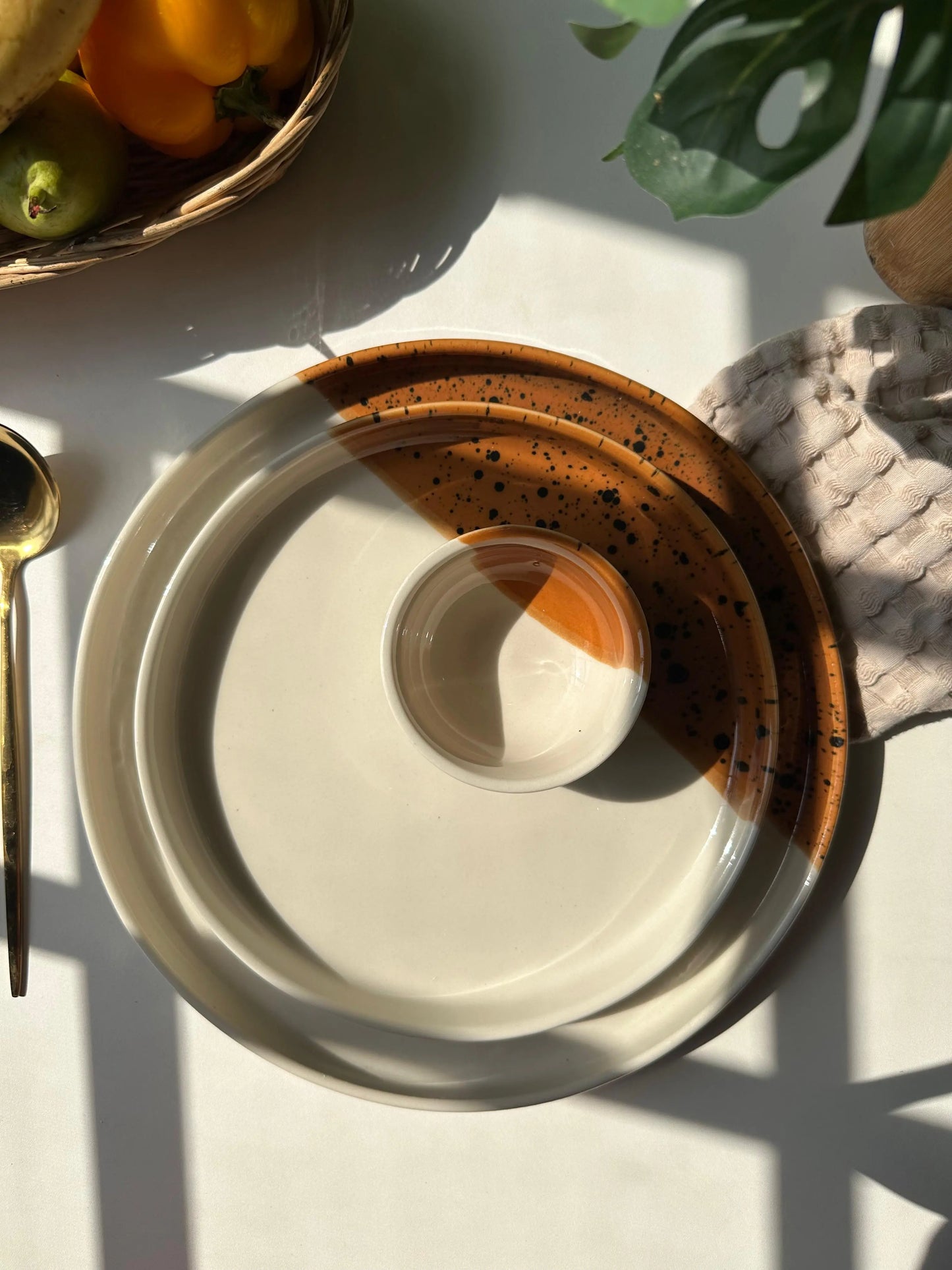 Burnt Maple Premium Dinner Set - 44 pcs - The Home Palette - 47499.0 - 