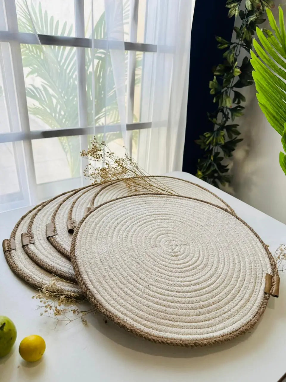 Coastal Cream Placemats - Set of 2 - The Home Palette - 1999.0 - Placemats