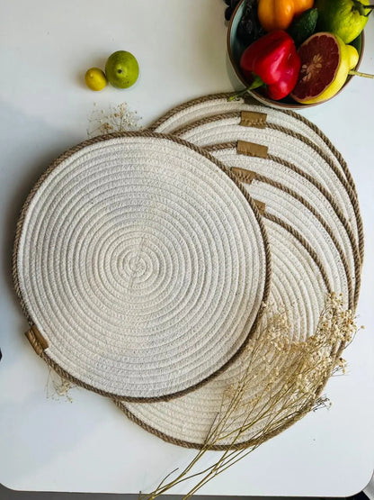 Coastal Cream Placemats - Set of 2 - The Home Palette - 1999.0 - Placemats