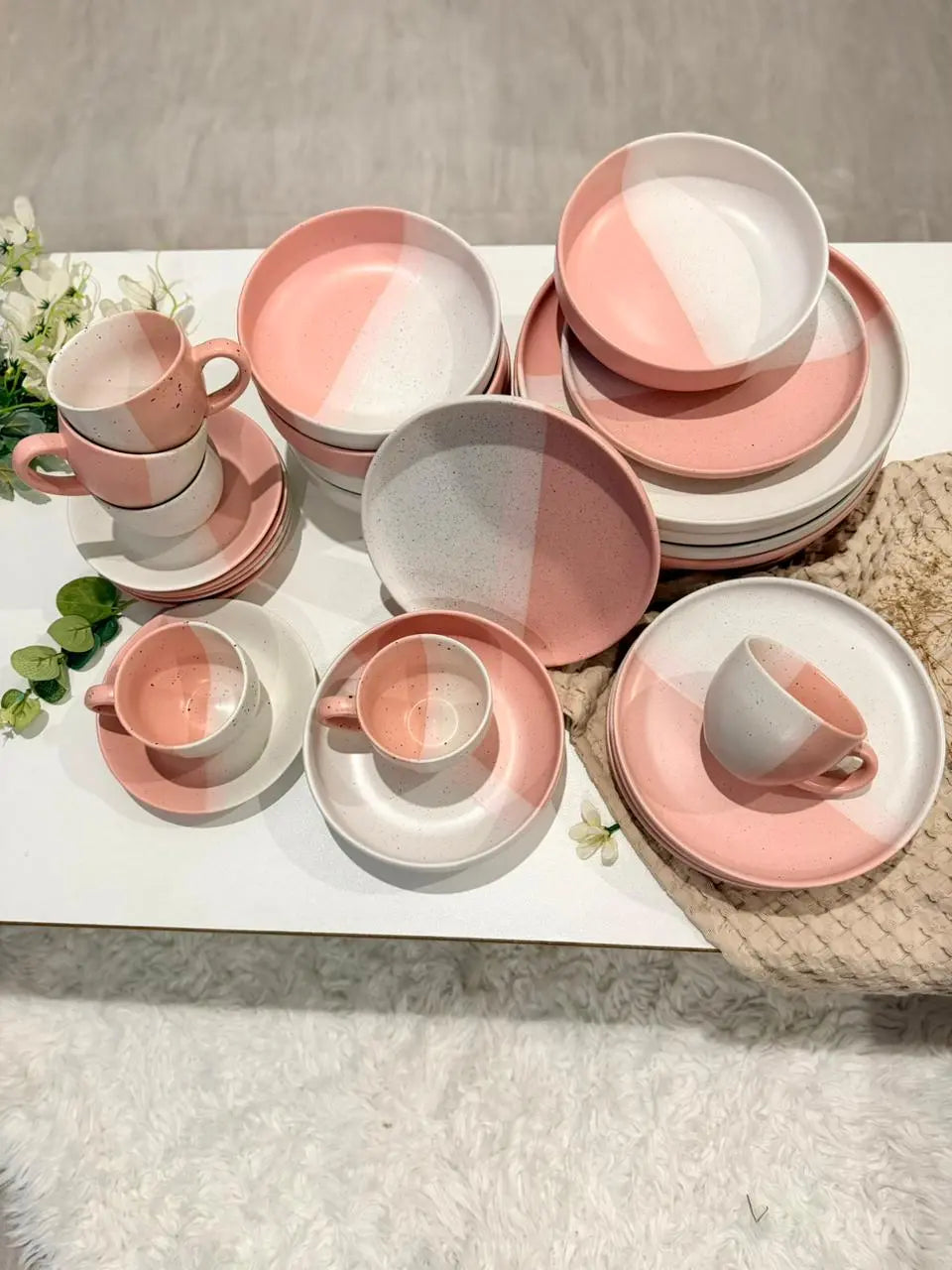 Earthen Rose Dinner Set - 30 pcs - The Home Palette - 29800.0 - 
