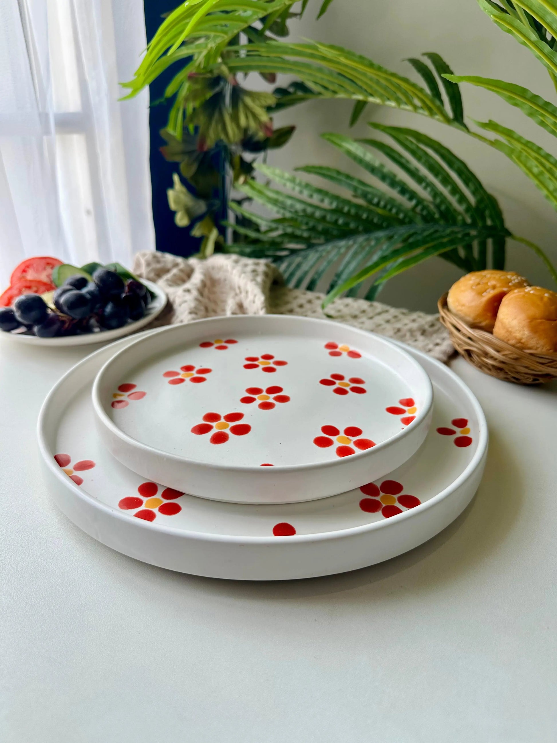 Floral White Platter - The Home Palette - 549.0 - Platter