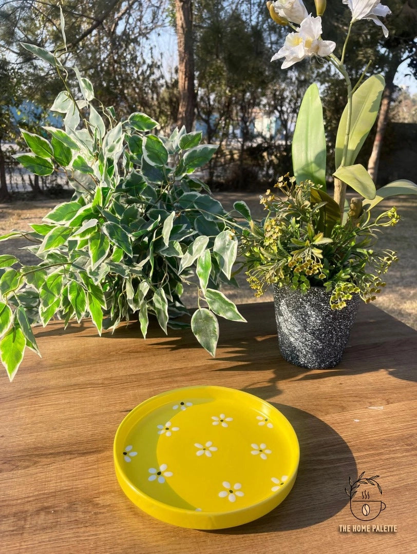 Floral Yellow Platter - The Home Palette -  - Platter