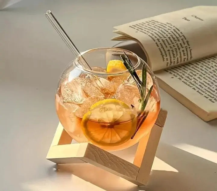 Globe Glass (with Straw n Stand) - The Home Palette -  - glass