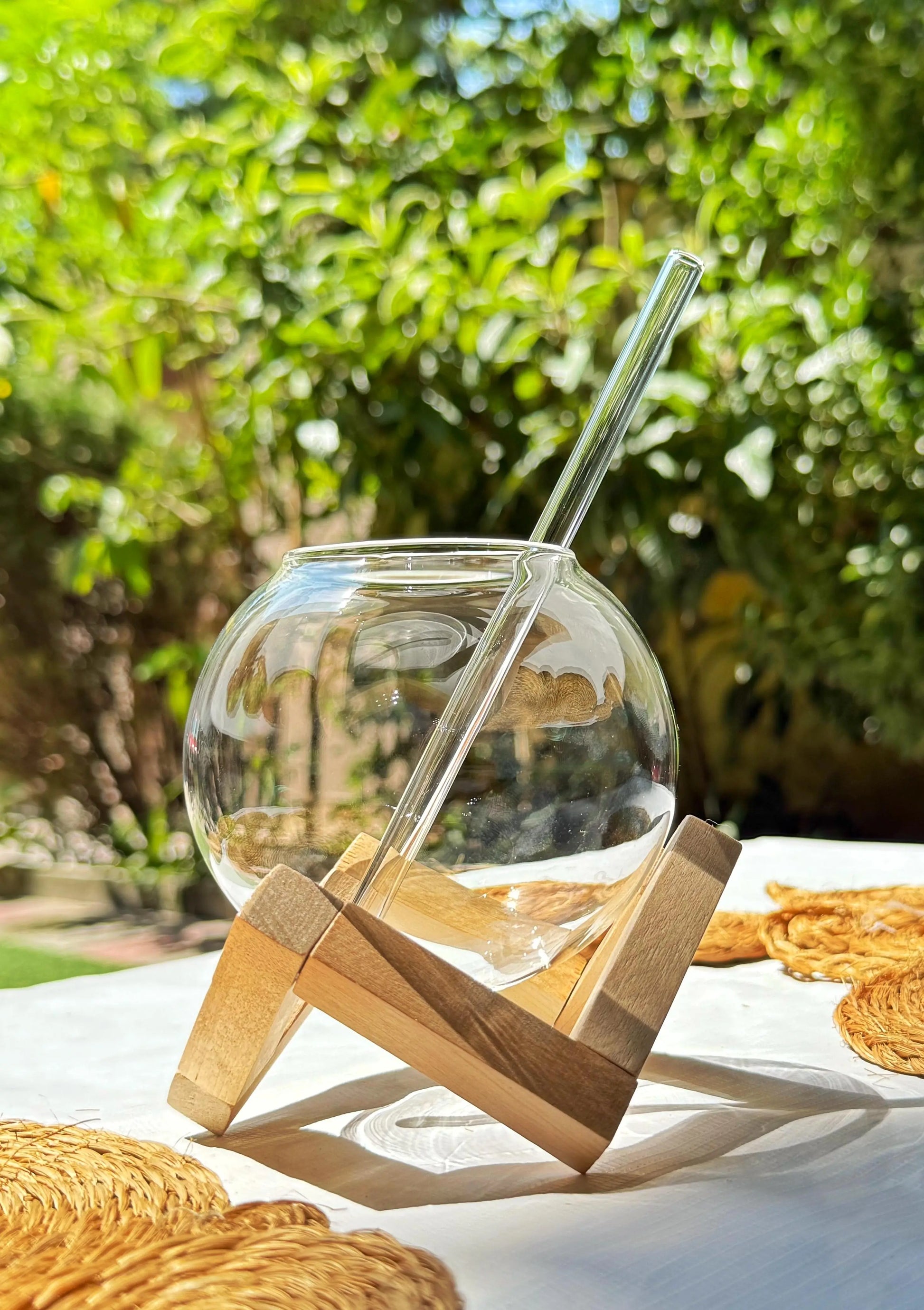 Globe Glass (with Straw n Stand) - The Home Palette -  - glass