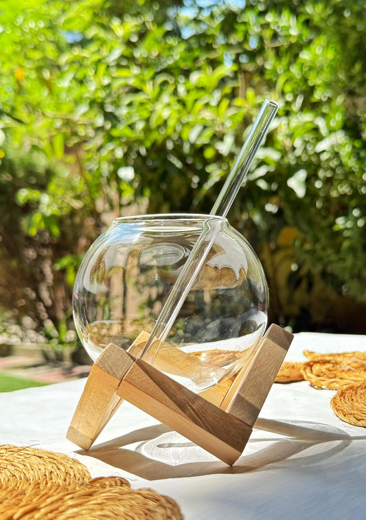 Globe Glass (with Straw n Stand) - The Home Palette -  - glass