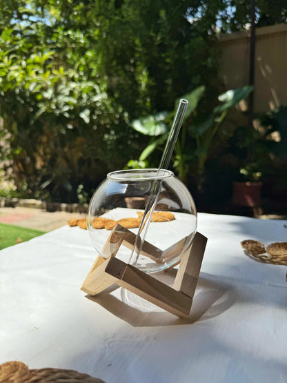 Globe Glass (with Straw n Stand) - The Home Palette -  - glass
