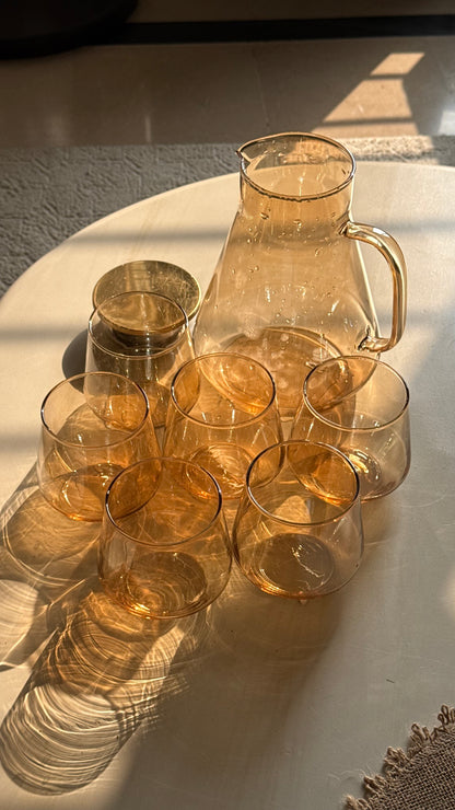Gold Borosilicate Glassware Set – 7 Pcs - The Home Palette -  - glass