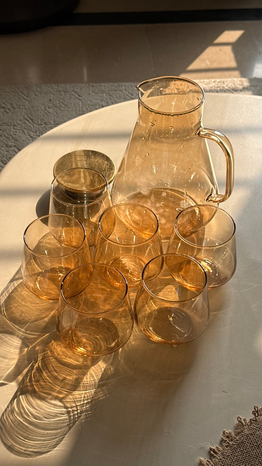 Gold Borosilicate Glassware Set – 7 Pcs - The Home Palette -  - glass