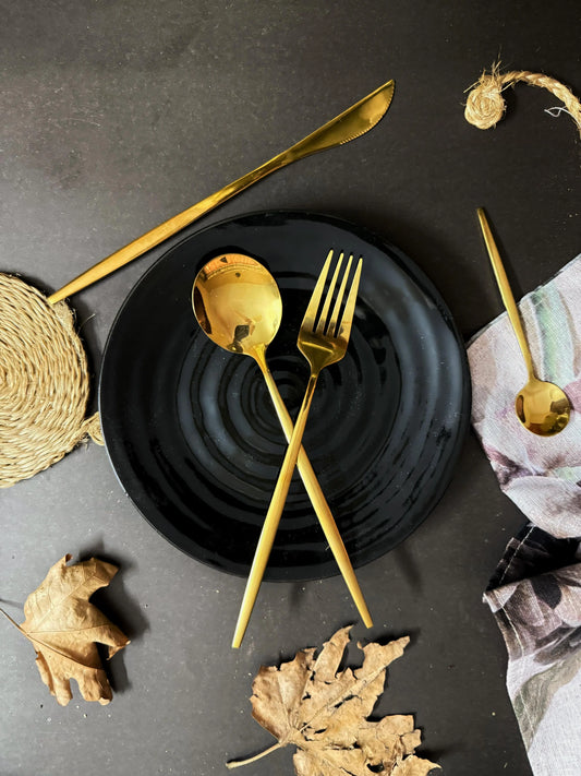 Golden Luxe Cutlery Set - 24 Pcs - The Home Palette -  - Cutlery
