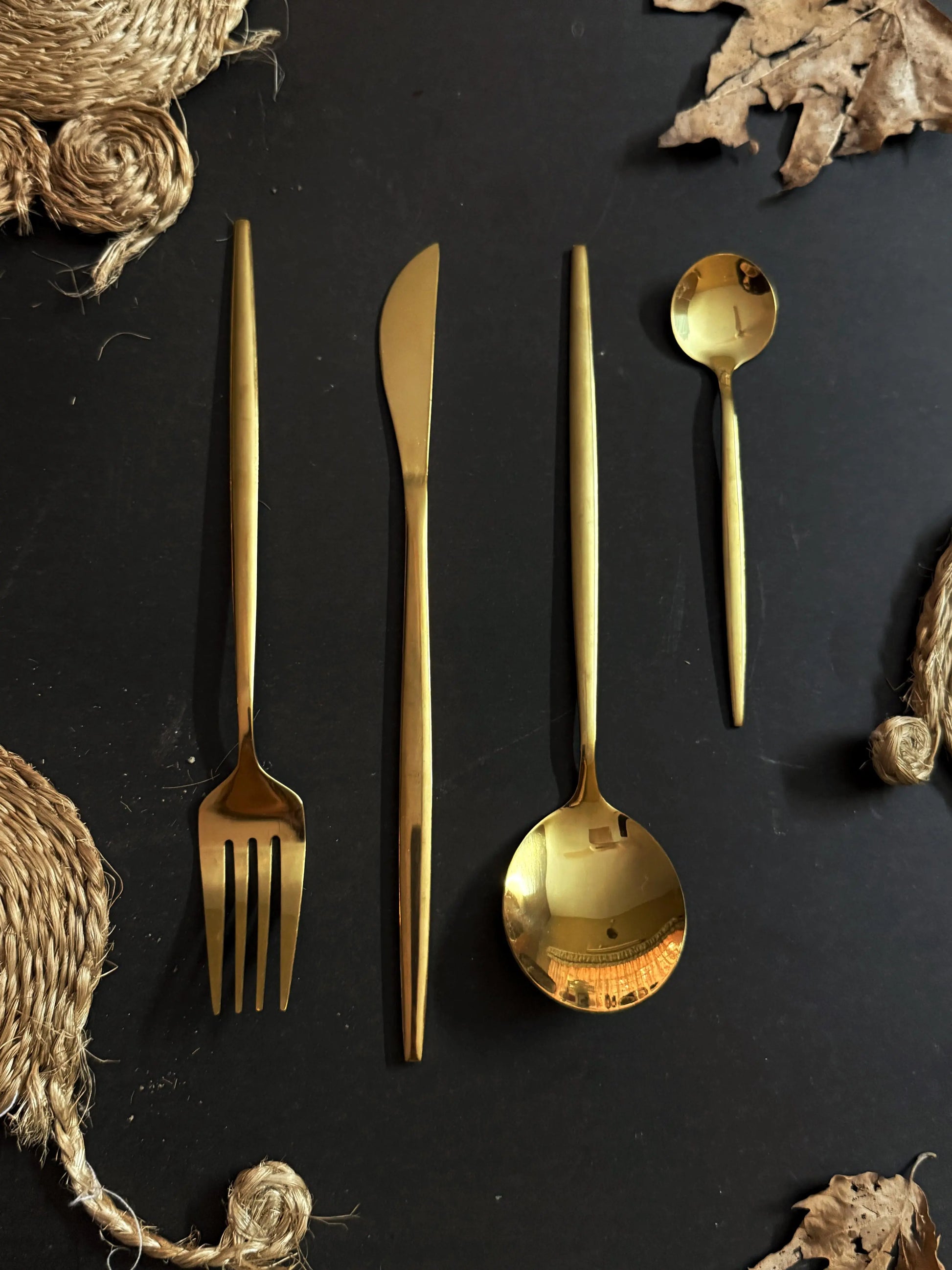 Golden Luxe Cutlery Set - 24 Pcs - The Home Palette -  - Cutlery