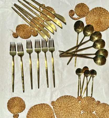 Golden Luxe Cutlery Set - 24 Pcs - The Home Palette -  - Cutlery