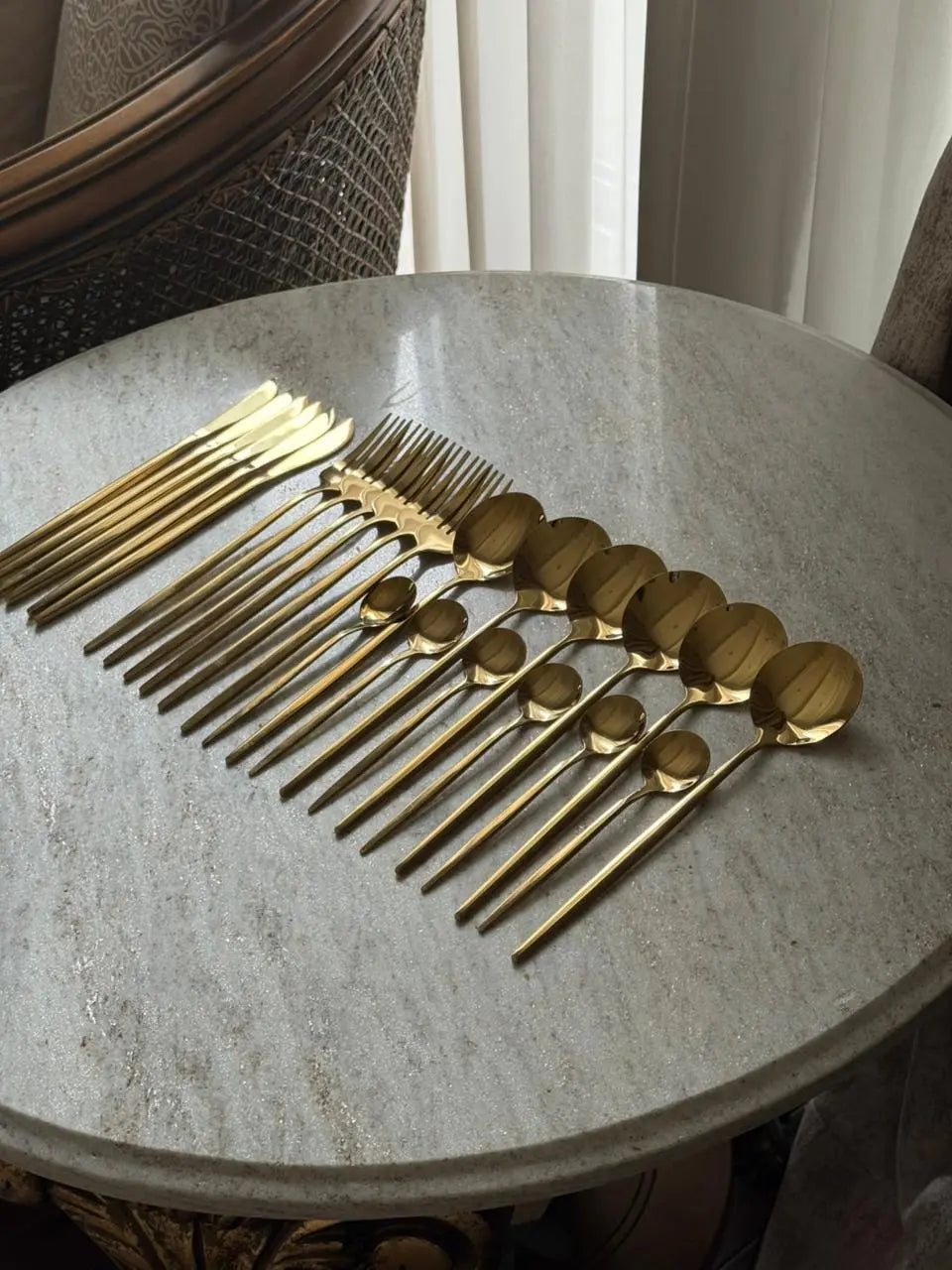 Golden Luxe Cutlery Set - 24 Pcs - The Home Palette - 7499.0 - Cutlery