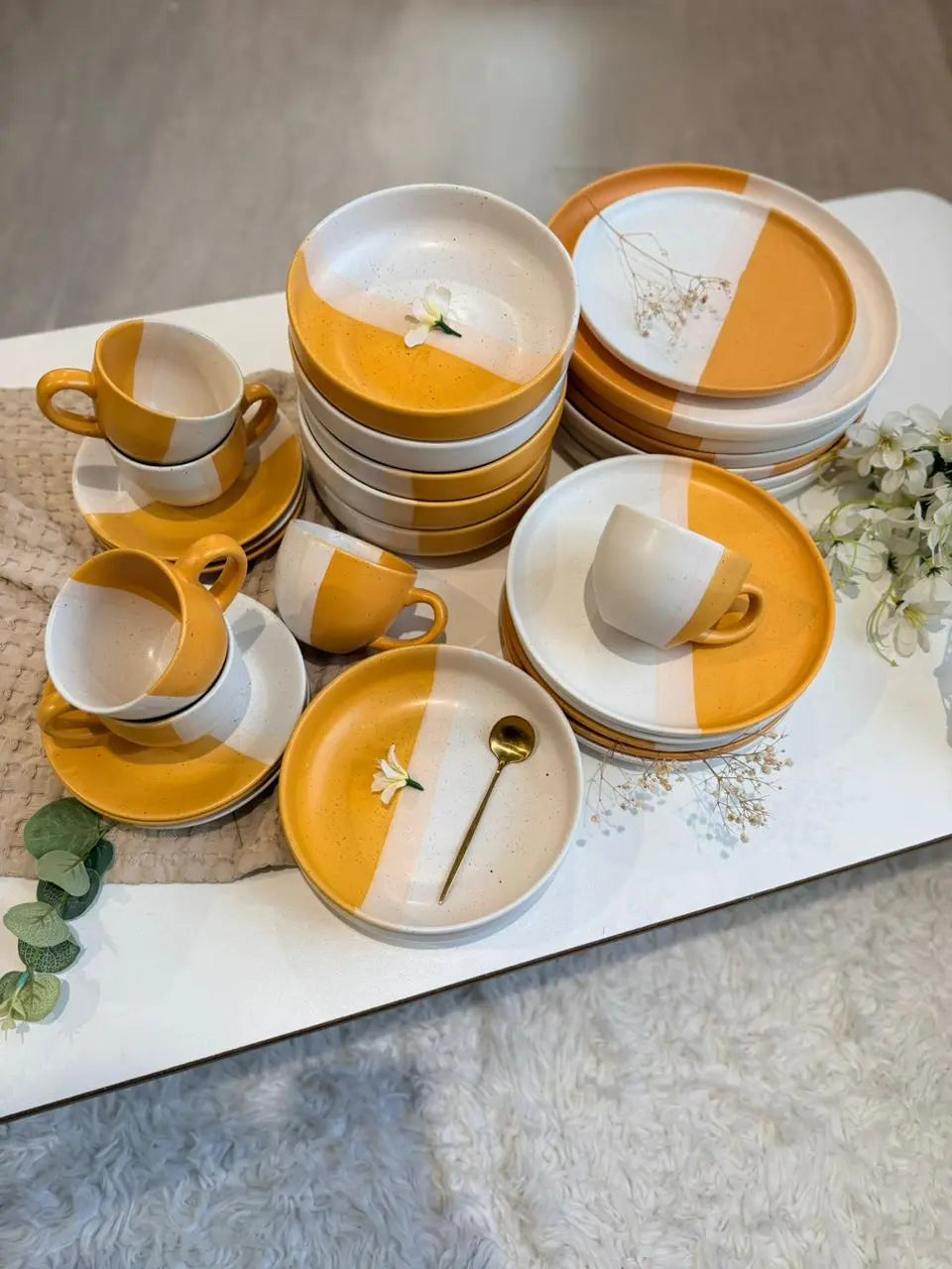 Honey Mustard Dinner Set - 30 pcs - The Home Palette - 29800.0 - 