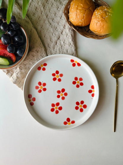 Floral White Platter