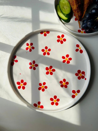 Floral White Platter