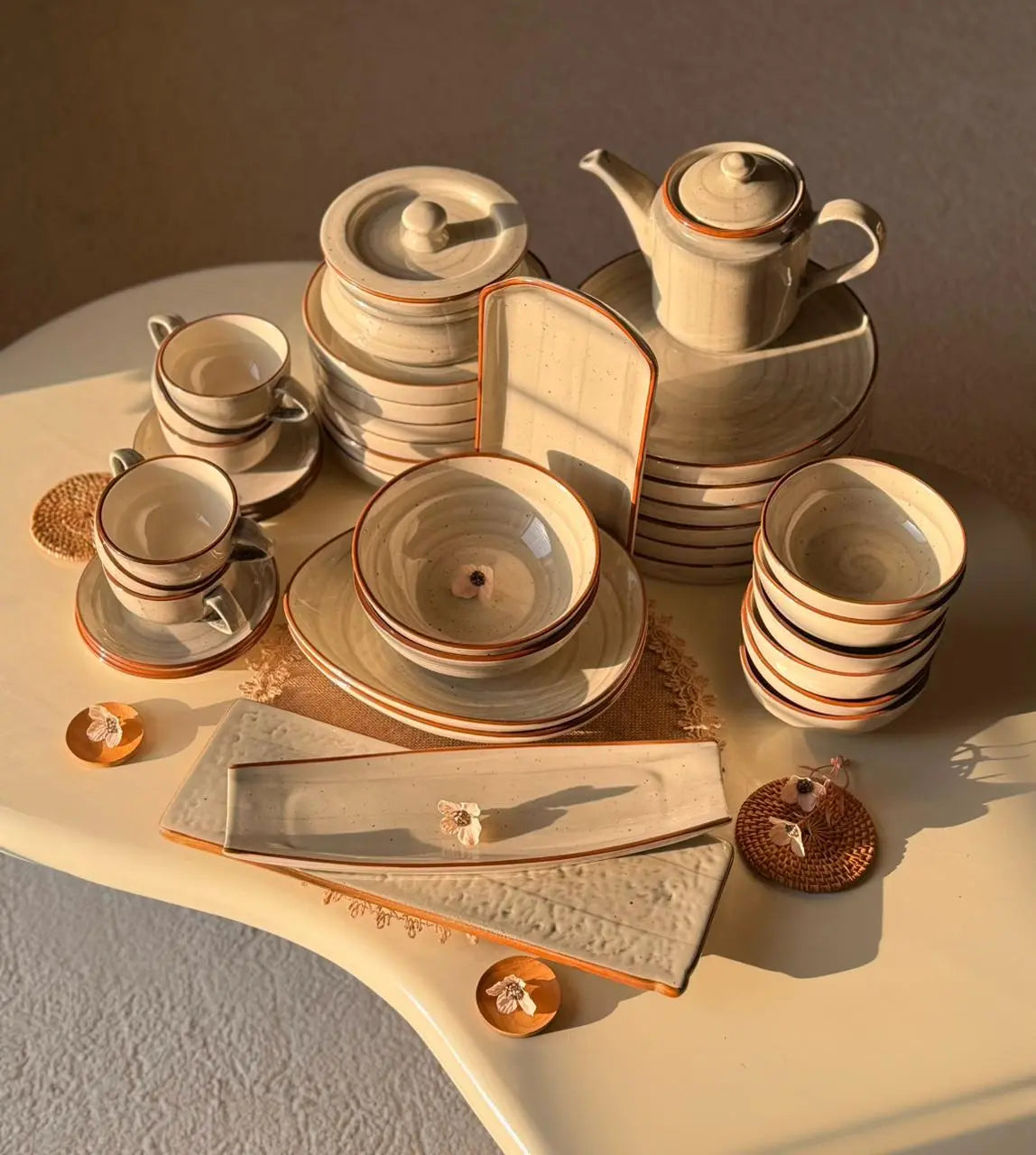 Cloud Grey Premium Dinner Set - 45 pcs