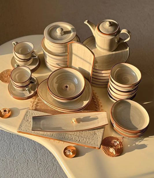 Cloud Grey Premium Dinner Set - 45 pcs