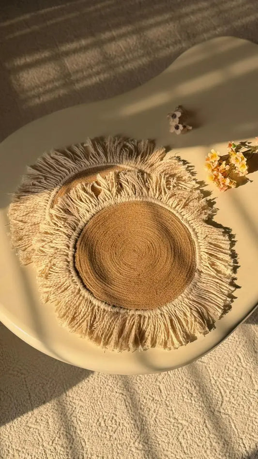 Jute Macrame Placemats - Set of 2 - The Home Palette - 2399.0 - Placemats