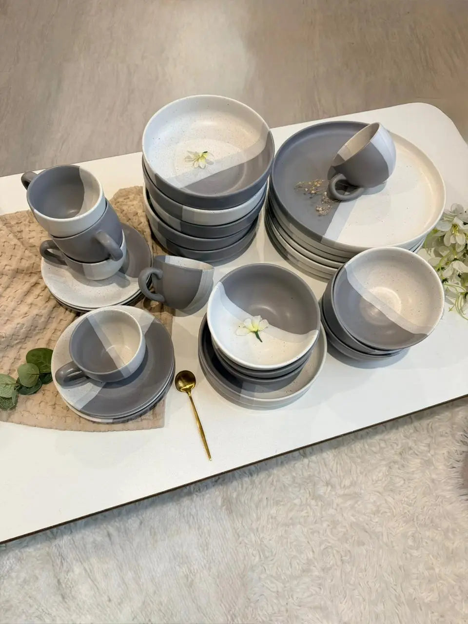 Lunar Ash Dinner Set - 36 pcs - The Home Palette - 34800.0 - 