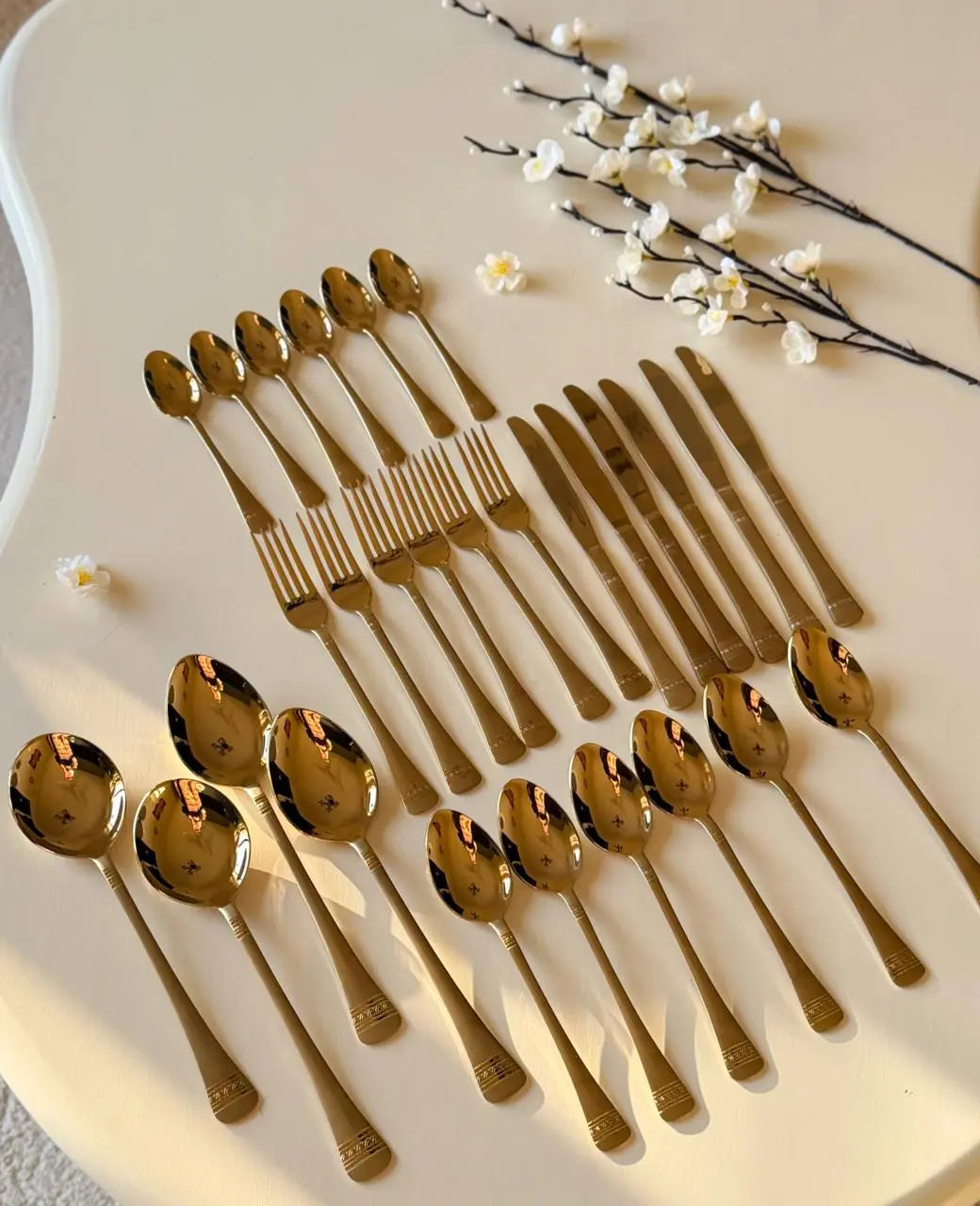 Matte Gold Premium Cutlery Set - The Home Palette - 11999.0 - Cutlery