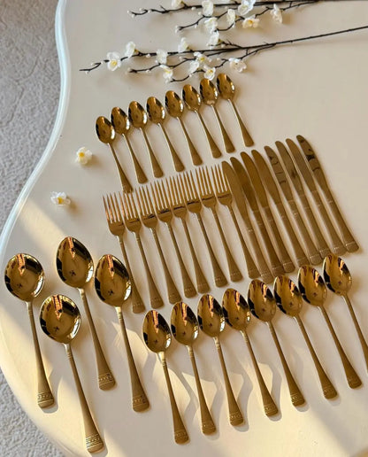 Matte Gold Premium Cutlery Set - The Home Palette - 11999.0 - Cutlery