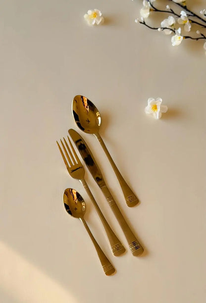 Matte Gold Premium Cutlery Set - The Home Palette - 11999.0 - Cutlery
