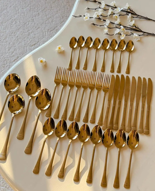 Matte Gold Premium Cutlery Set - The Home Palette - 11999.0 - Cutlery