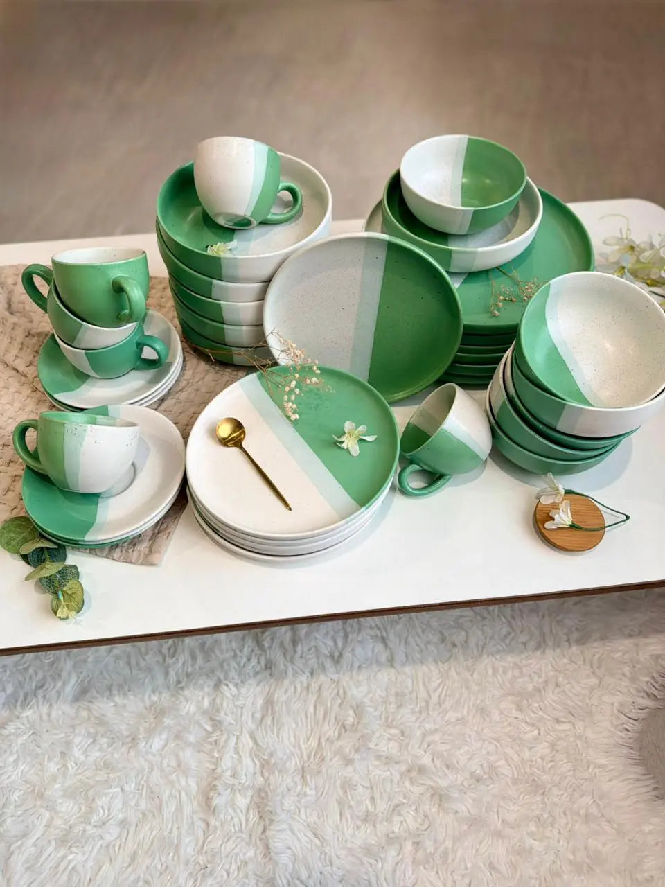 Mist Green Dinner Set - 36 pcs - The Home Palette - 34800.0 - 